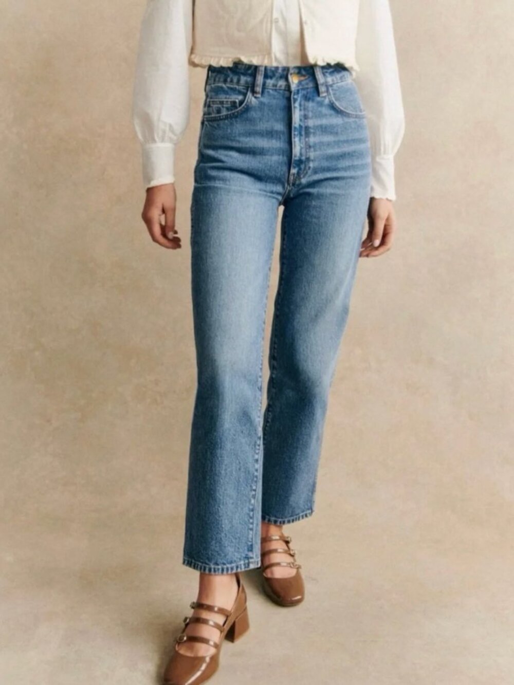 Sezane L'iconique Droit Trousers Denim - Size 14